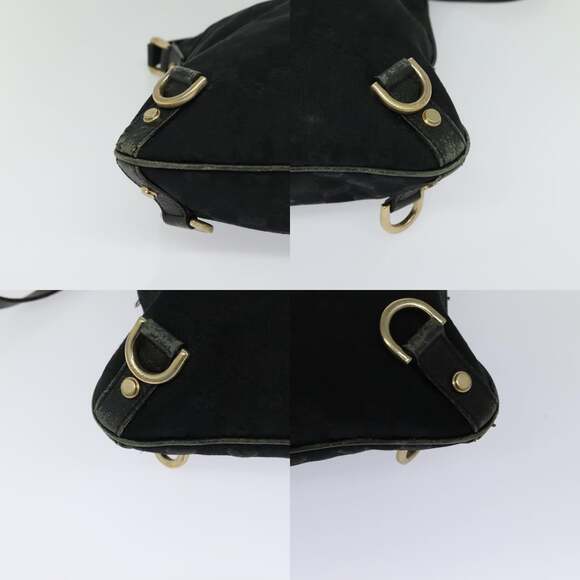 GUCCI GG Canvas Abbey Shoulder Bag Black Gold - Picture 10 of 12